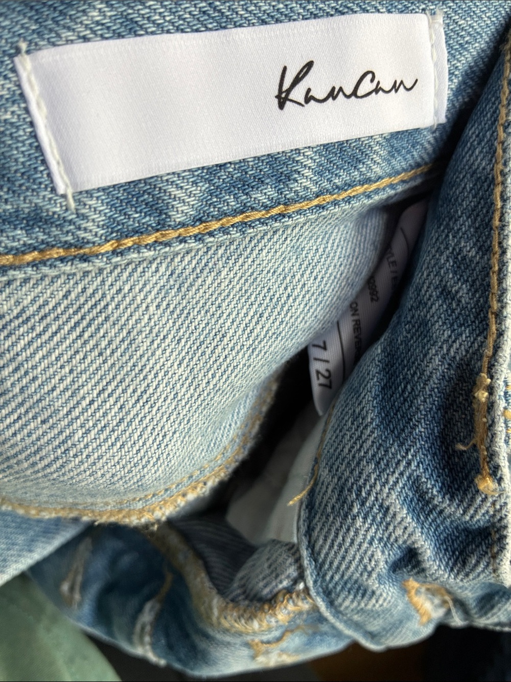 KanCan Light Blue Wide Leg Jeans w/back detail - Picture 6 of 6